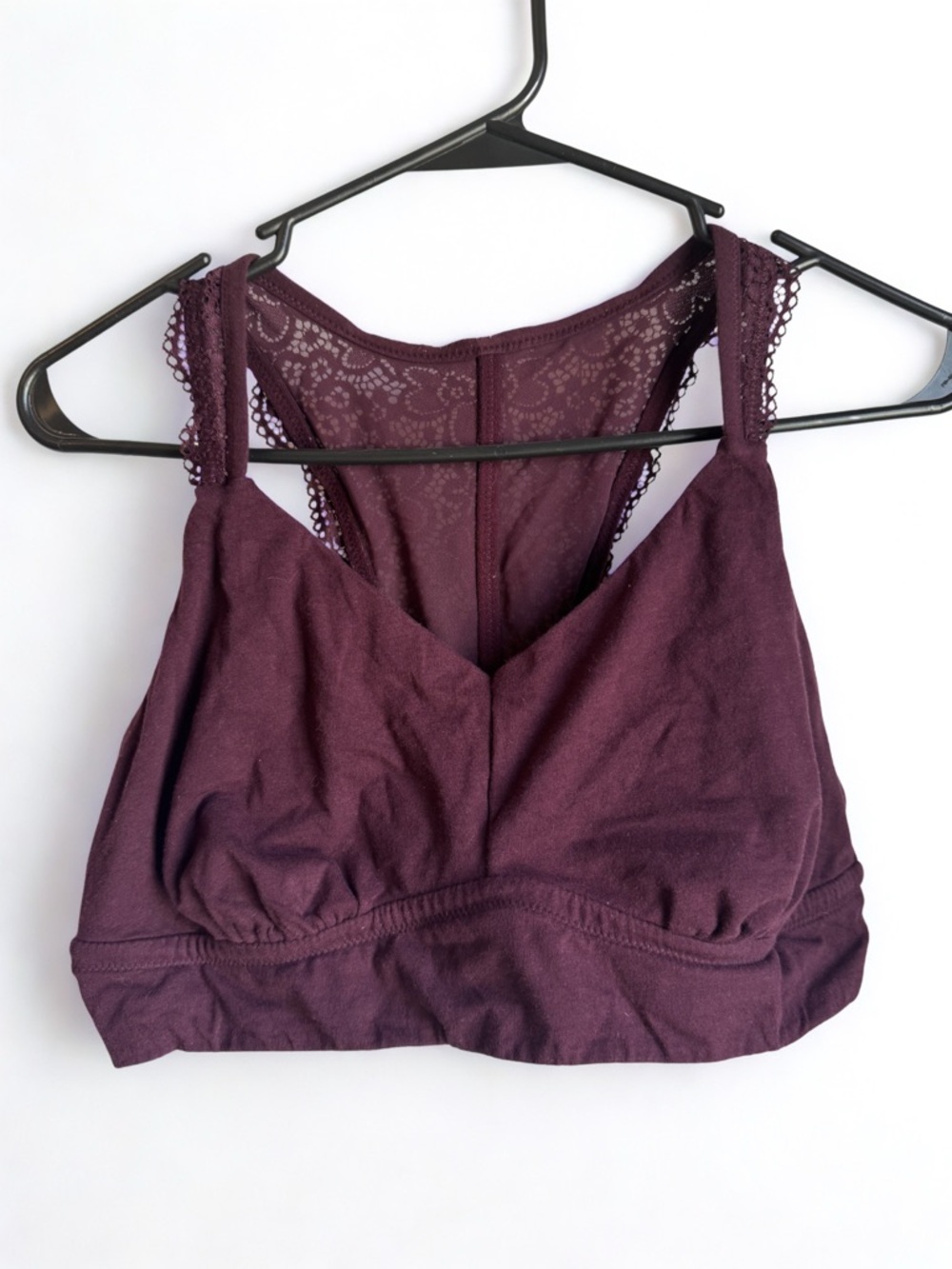 aerie Lace Racerback Bralette in Burgundy Plum